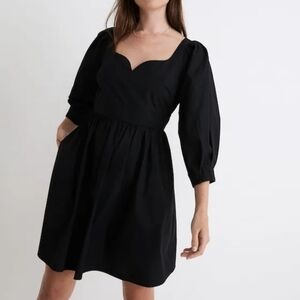 Madewell Poplin Puff Sleeve Mini Dress